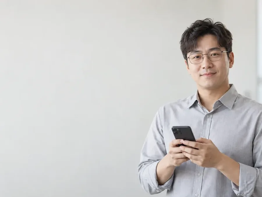 알뜰폰 소액결제 한도 휴대폰을 보는 안경 쓴 남성 24시 바로