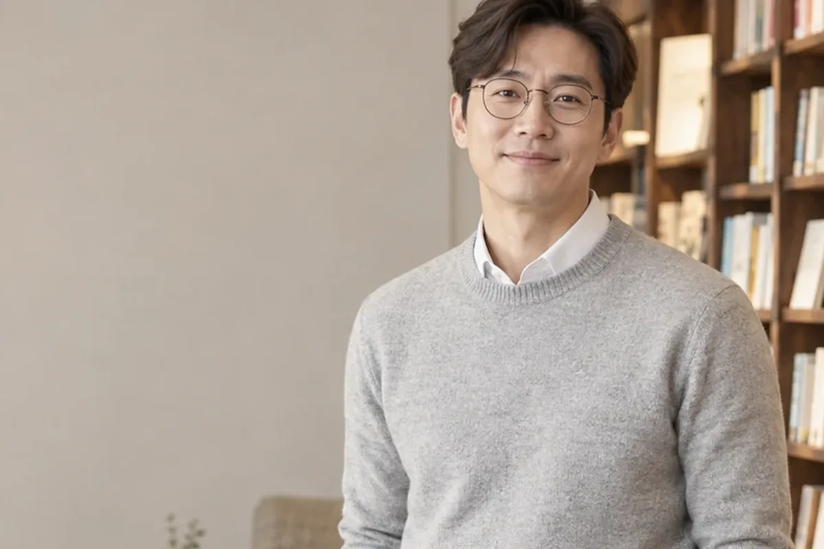 KT 소액결제현금화 책장 앞에 선 안경 쓴 남성 24시 바로