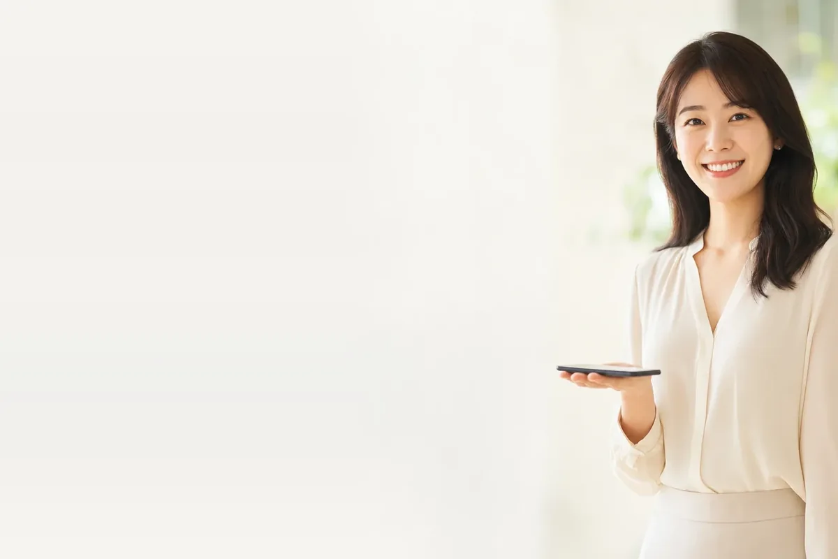 소액결제 미납 확인 밝은 방에서 휴대폰을 든 여성 24시 바로